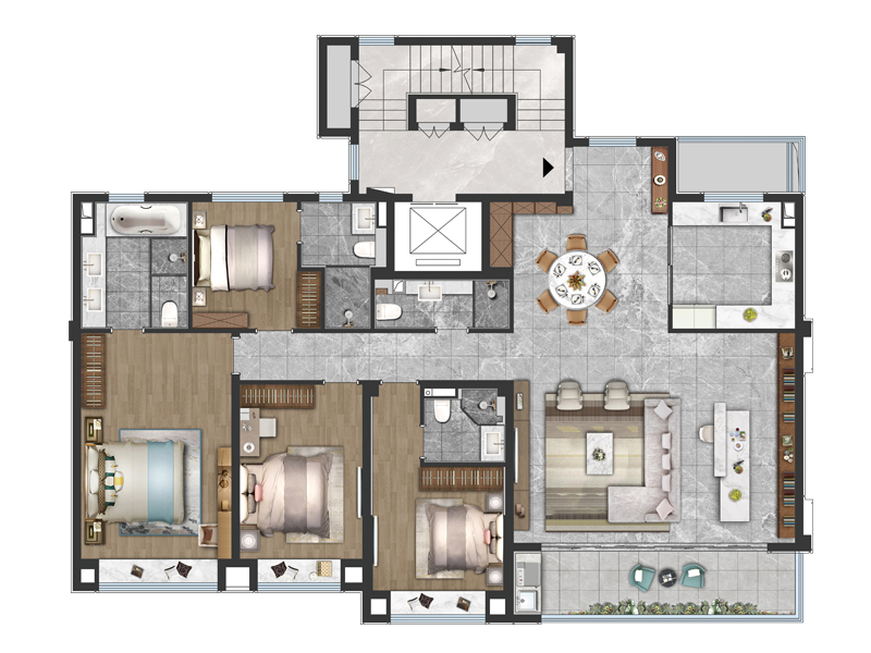 建面约212㎡户型图